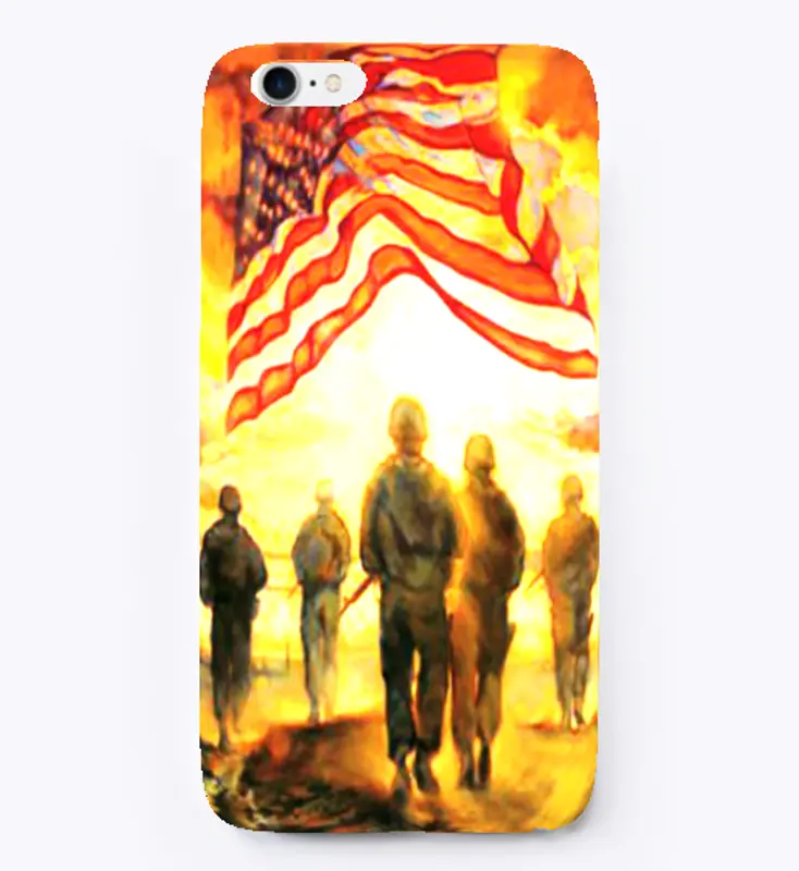 USA Flag And Soldier iPhone Case