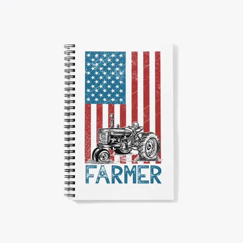 USA Flag Farmer Patriotic Farming Tshirt