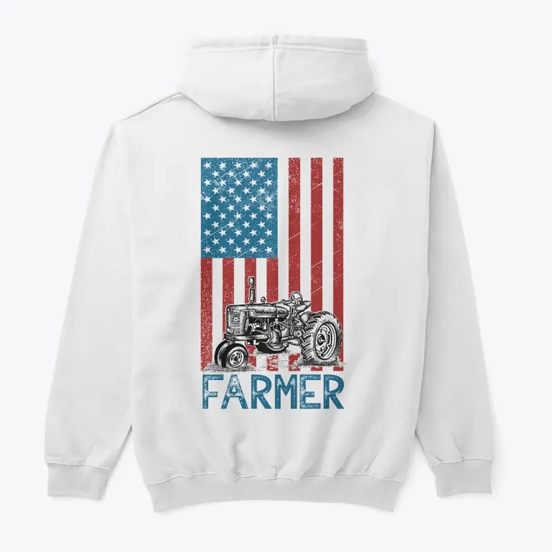 USA Flag Farmer Patriotic Farming Tshirt