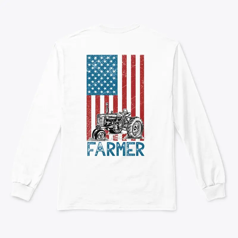 USA Flag Farmer Patriotic Farming Tshirt