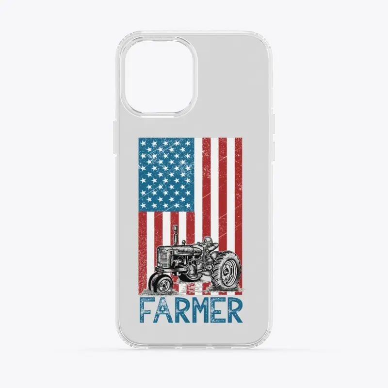 USA Flag Farmer Patriotic Farming Tshirt