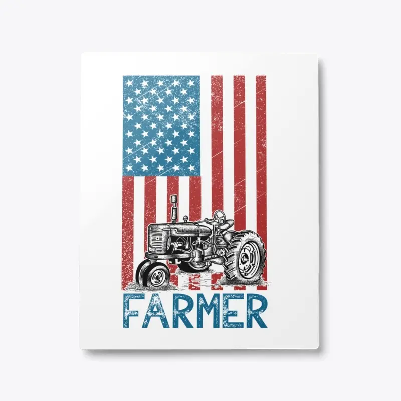 USA Flag Farmer Patriotic Farming Tshirt