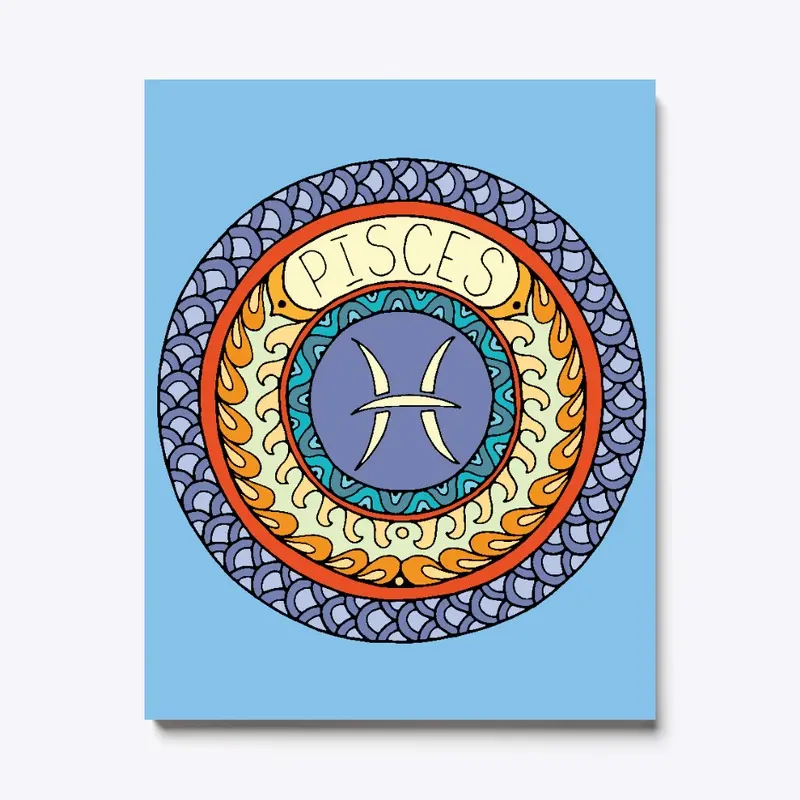 Horoscope Sign Pisces  Canvas Print