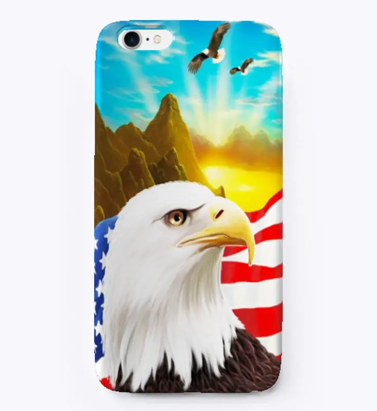 Bald Eagle American Flag  iPhone Case