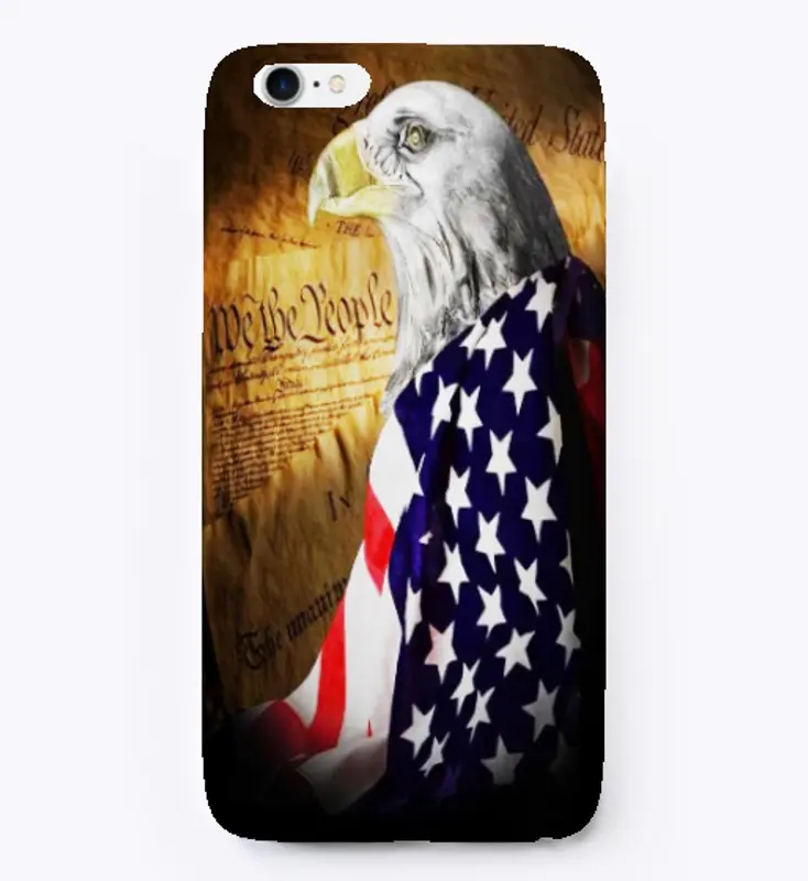 Bald Eagle American Flag iPhone case