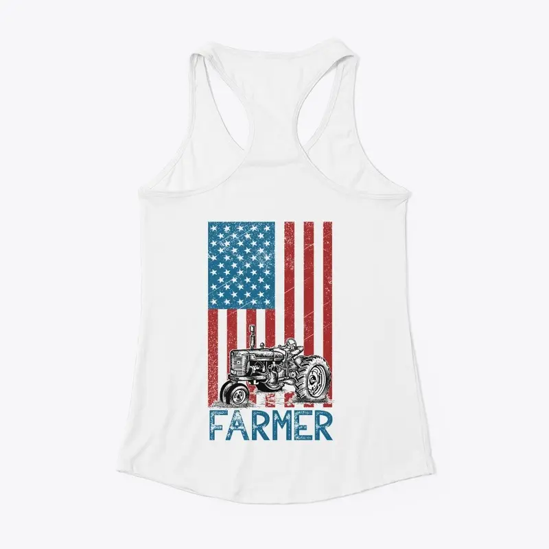 USA Flag Farmer Patriotic Farming Tshirt